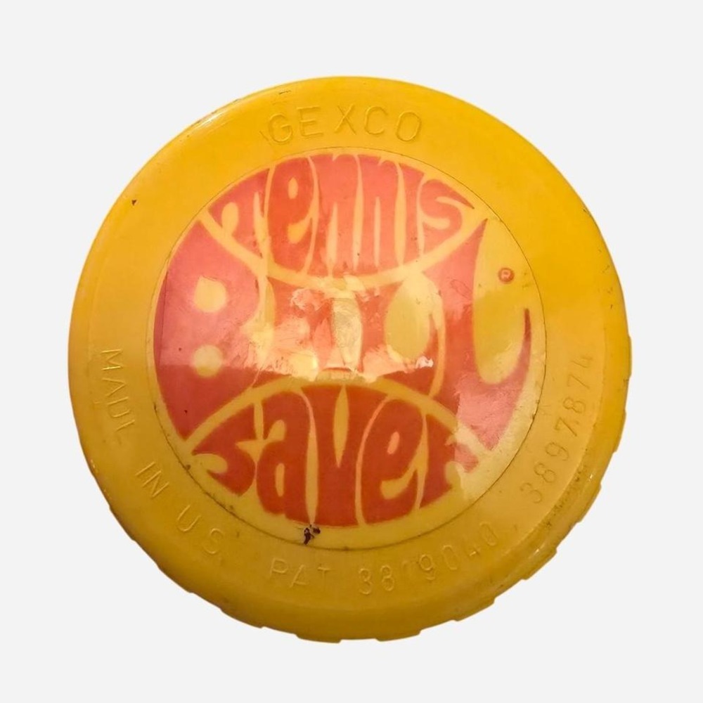 70s tennis ball saver - yellow and orange plastic‎ container - Picture 2 of 6